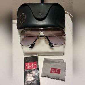 Ray Ban Sunglasses RB3211 003/68 LARGE 2N Black Grey Gradient / Dark Blue Lenses